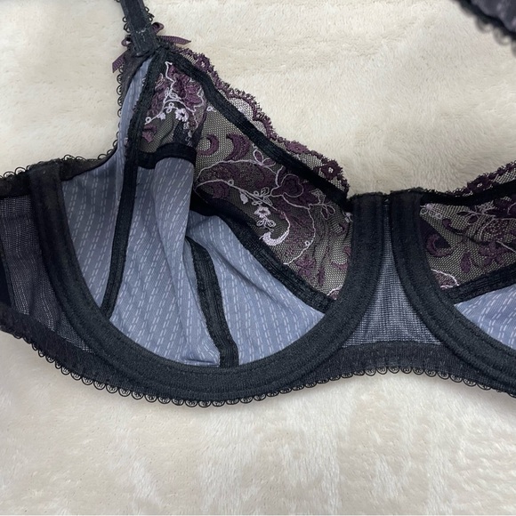 Fantasie Women's Skylar Underwire Full Coverage Bra Womens 32D pinstripe lace - Picture 4 of 9